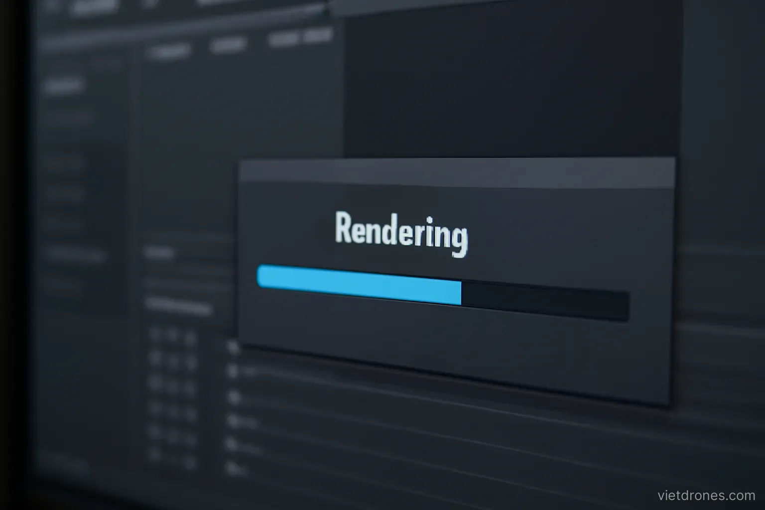 An export progress dialogue on a computer screen