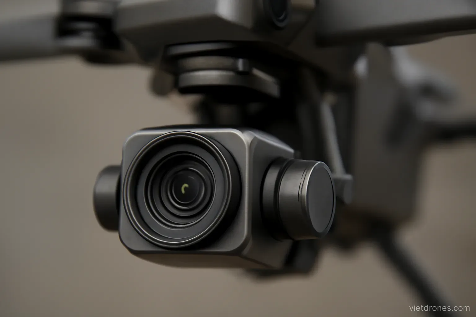 A drone camera gimbal seen close up