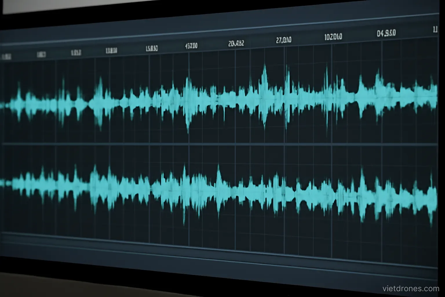 Audio waveforms displayed in editing software